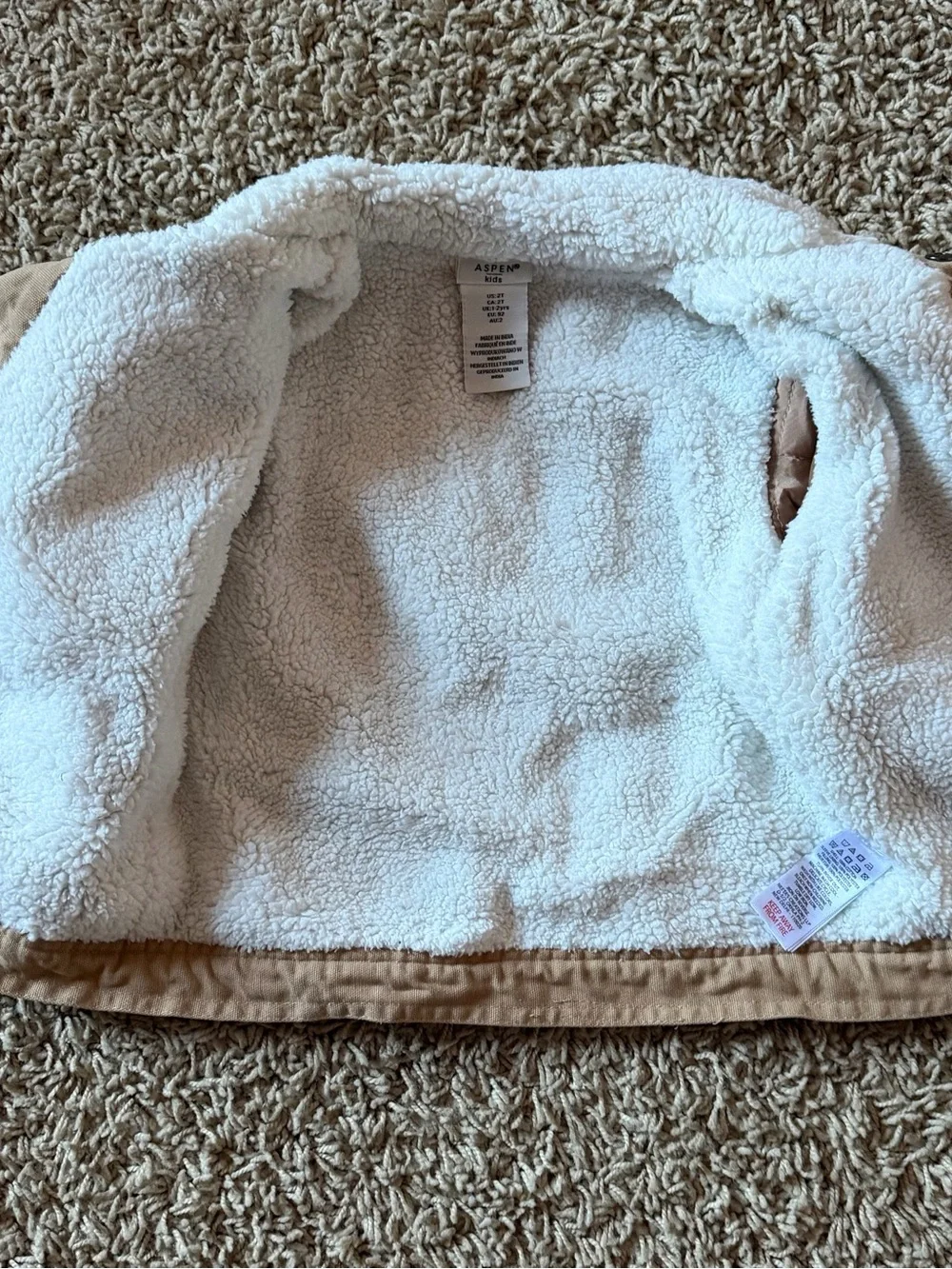 ASPEN Kids Sherpa-Lined Jacket – Size 2T